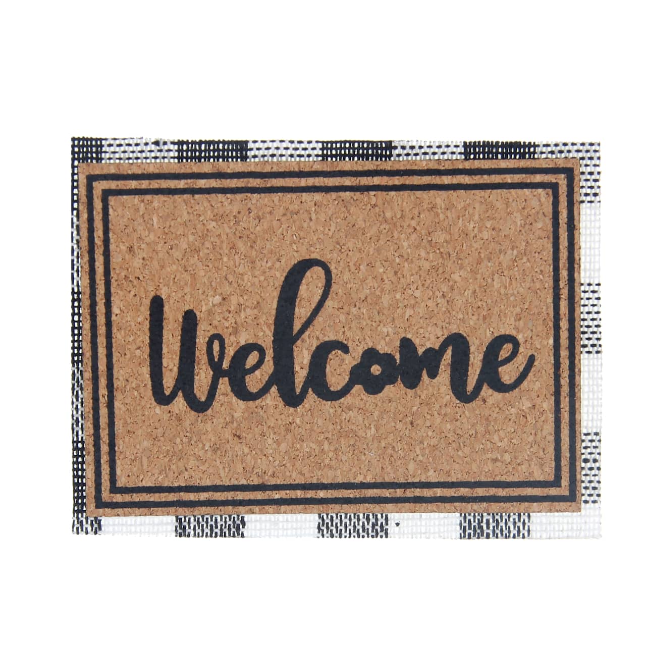 Mini Plaid & Natural Welcome Doormat by Make Market®